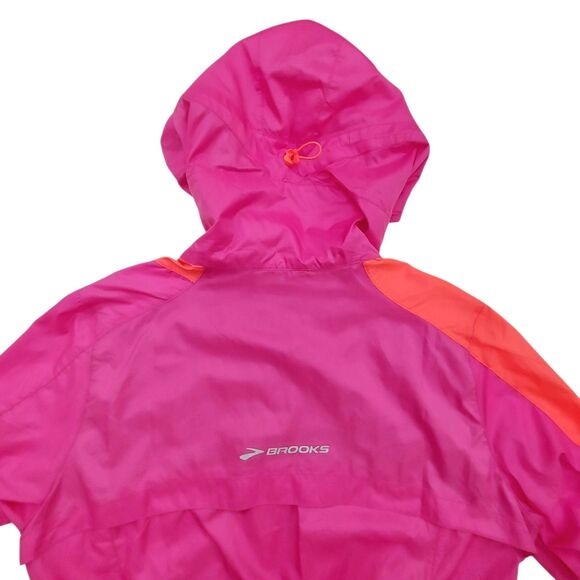 Brooks Windbreaker Womens Medium Pink Lightweight Full Zip Vented Athleisure - Picture 5 of 12